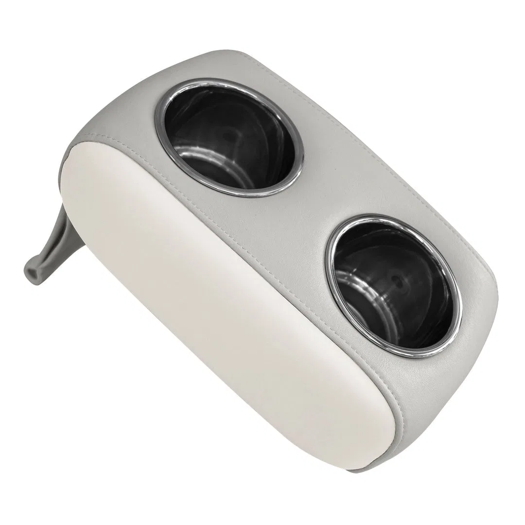 3059-1882 – WISE SEATING Cup Holder, Snug Fit Between Back Rest And Seat Cushions Brite White/ Marble Stainless Steel...